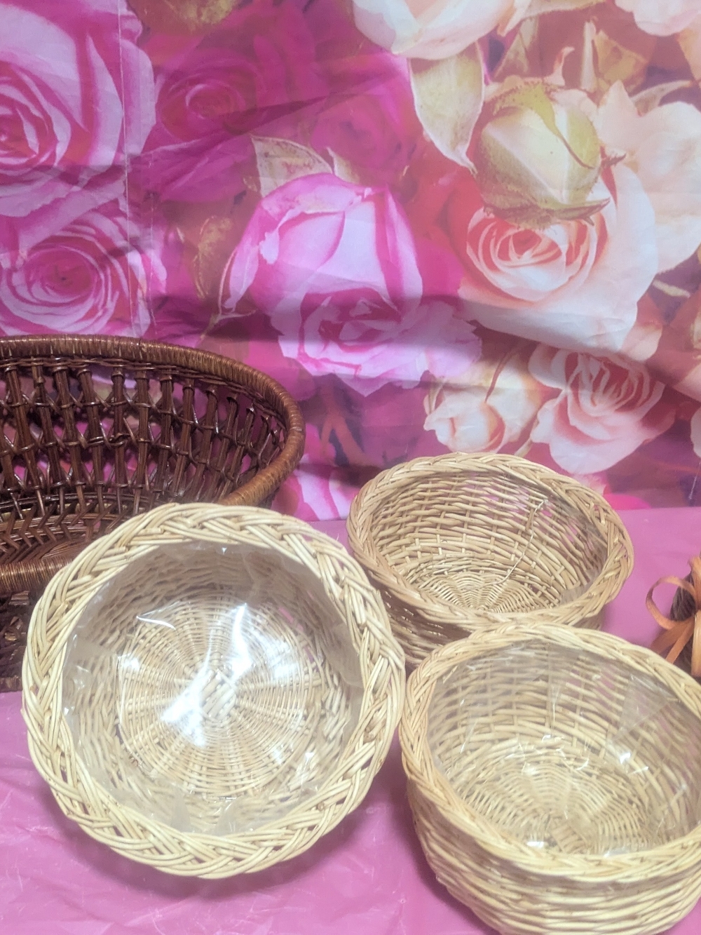 Handwoven Natural Rattan Nesting Baskets - Natural